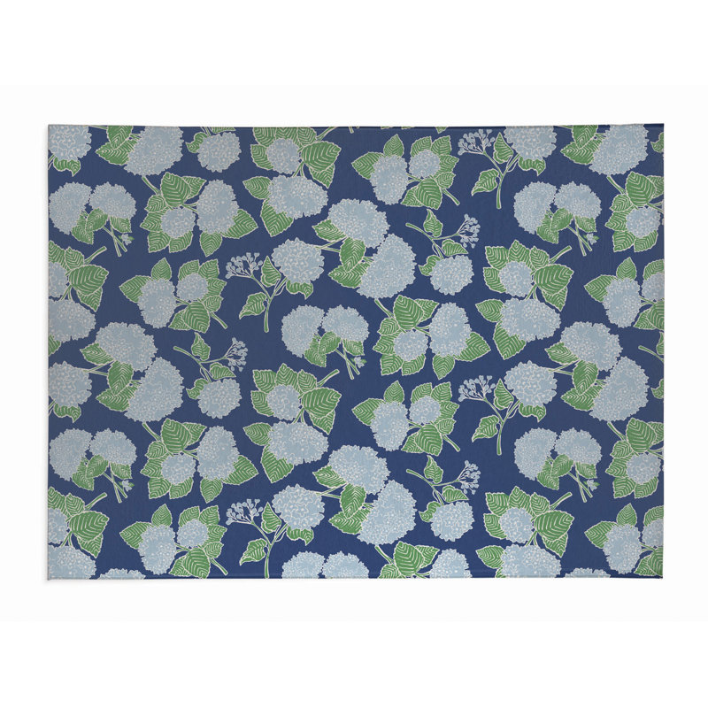 Paillasson Hydrangea, Marine, L 30 po x L 18 po