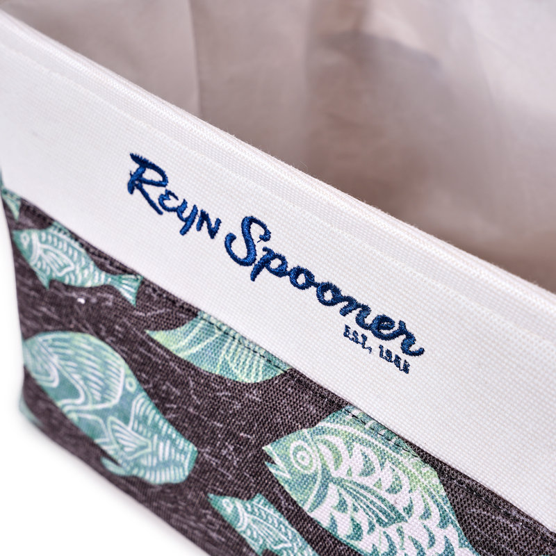 Hawaiian Print Fabric Rectangular Storage Basket Set