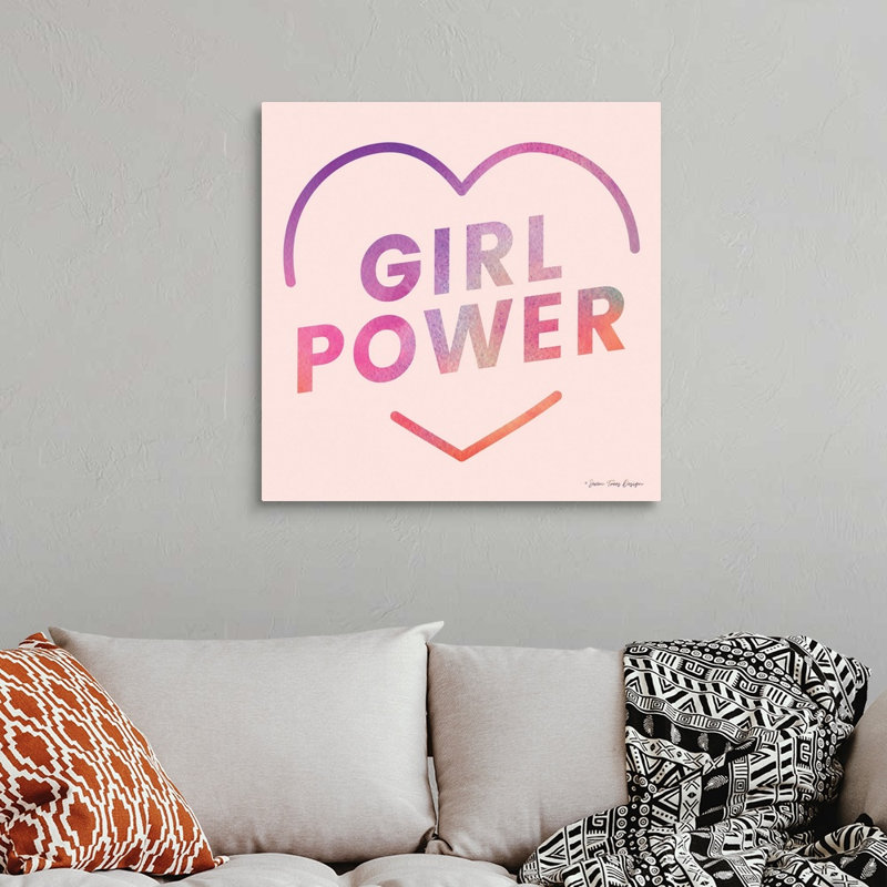 Art textuel sur toile, "Girl Power III" par Seven, H 30 po x l 30 po x P 1,25 po, Toile tendue