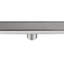 FINE FIXTURES Drain de douche linéaire de 32 pouces, insert et grille 2-en-1, bord arrondi, acier inoxydable de calibre 10, sortie centrale, crépine incluse-126703194
