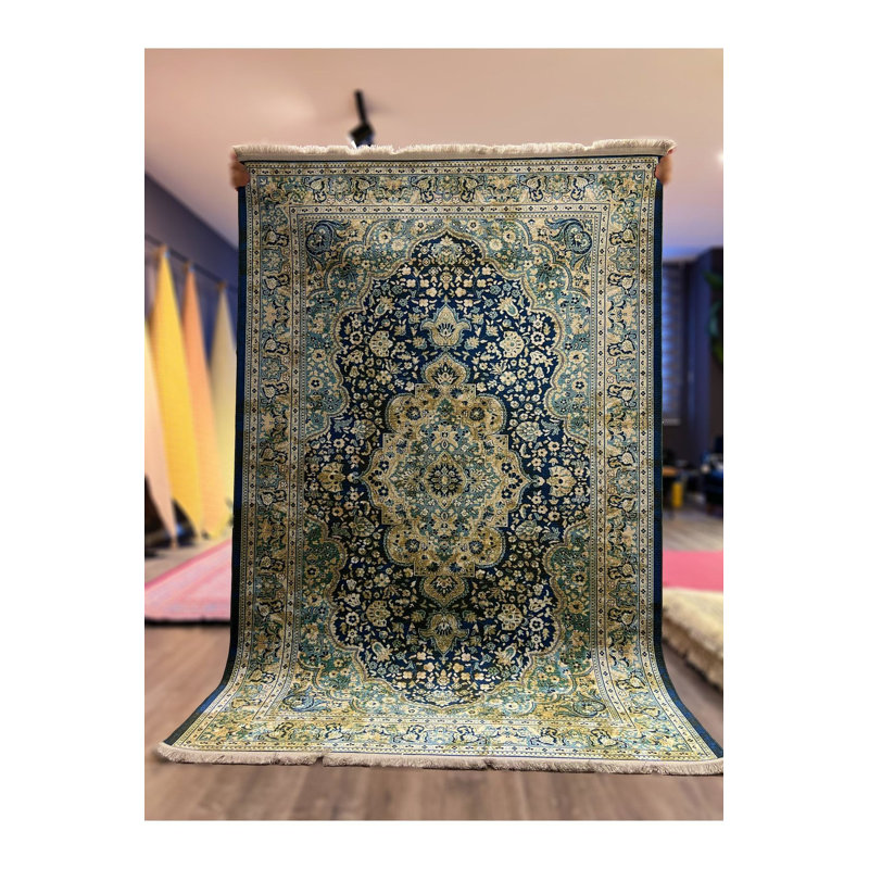 Tapis rétro vert délavé à la machine, Sous-tapis rectangulaire 3 pi 11 po x 5 pi 11 po i