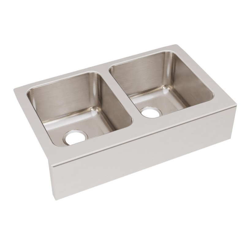 Lustertone 33" L x 20.5" W Double Basin Farmhouse/Apron Kitchen Sink