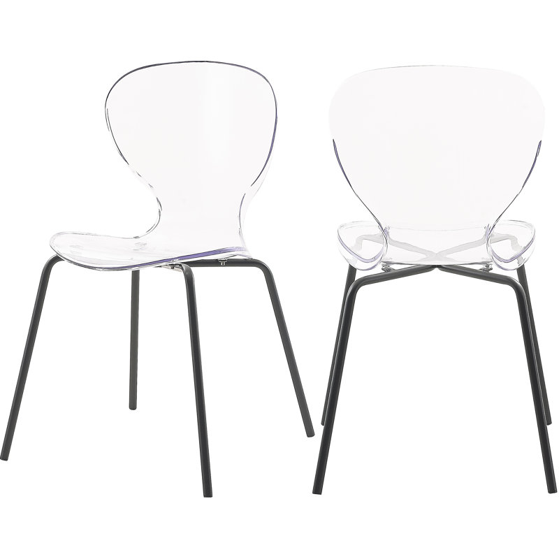 Chaise d'appoint empilable Clarion, Polycarbonate noir Lucite