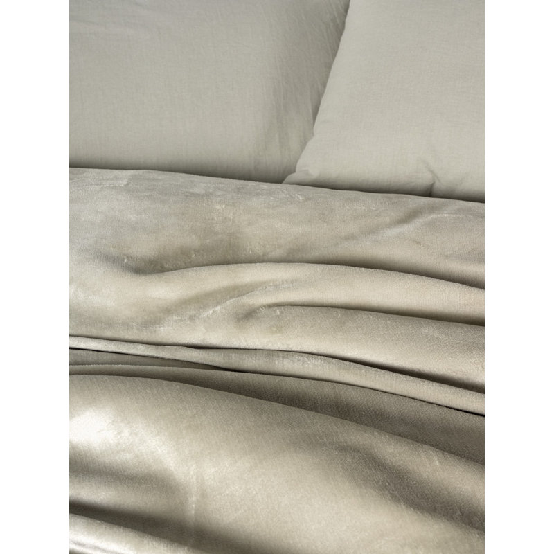 Ensemble de housse de couette double couleur pierre, 70% polyester et 30% coton | Comprend une housse de couette 79 x 87, un drap plat 94 x 102 et 2 taies d'oreiller (20 x 28) | Lavable à la machine à 104 ° F, literie élégante et confortable pour toute chambre à coucher