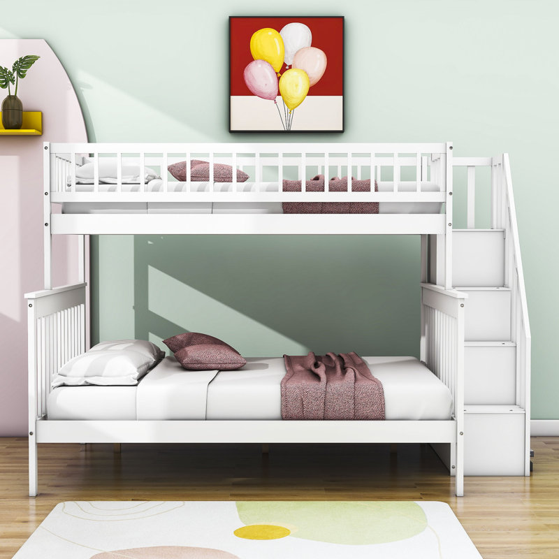 Dotza Kids Twin Over Full Bunk Bed, White
