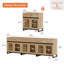 Armoire d'appoint moderne avec 6 portes en verre et tiroir, commode d'appoint multifonctionnelle avec grand rangement et tablette réglable-1258798964