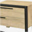 Oak and Black 2-drawer Nightstand