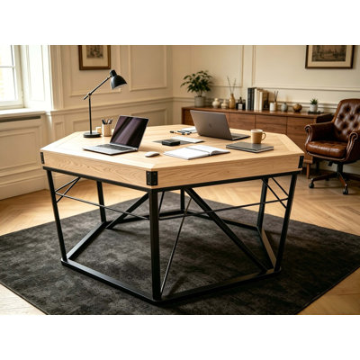 Hexagonal Dining Gaming Table with Removable Top and Storage for Versatile Home Entertainment Use.