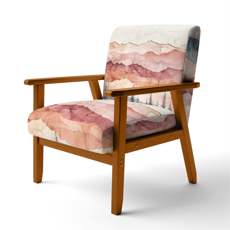 Chaise rembourrée Abstract Landscape, Brown Square Arms