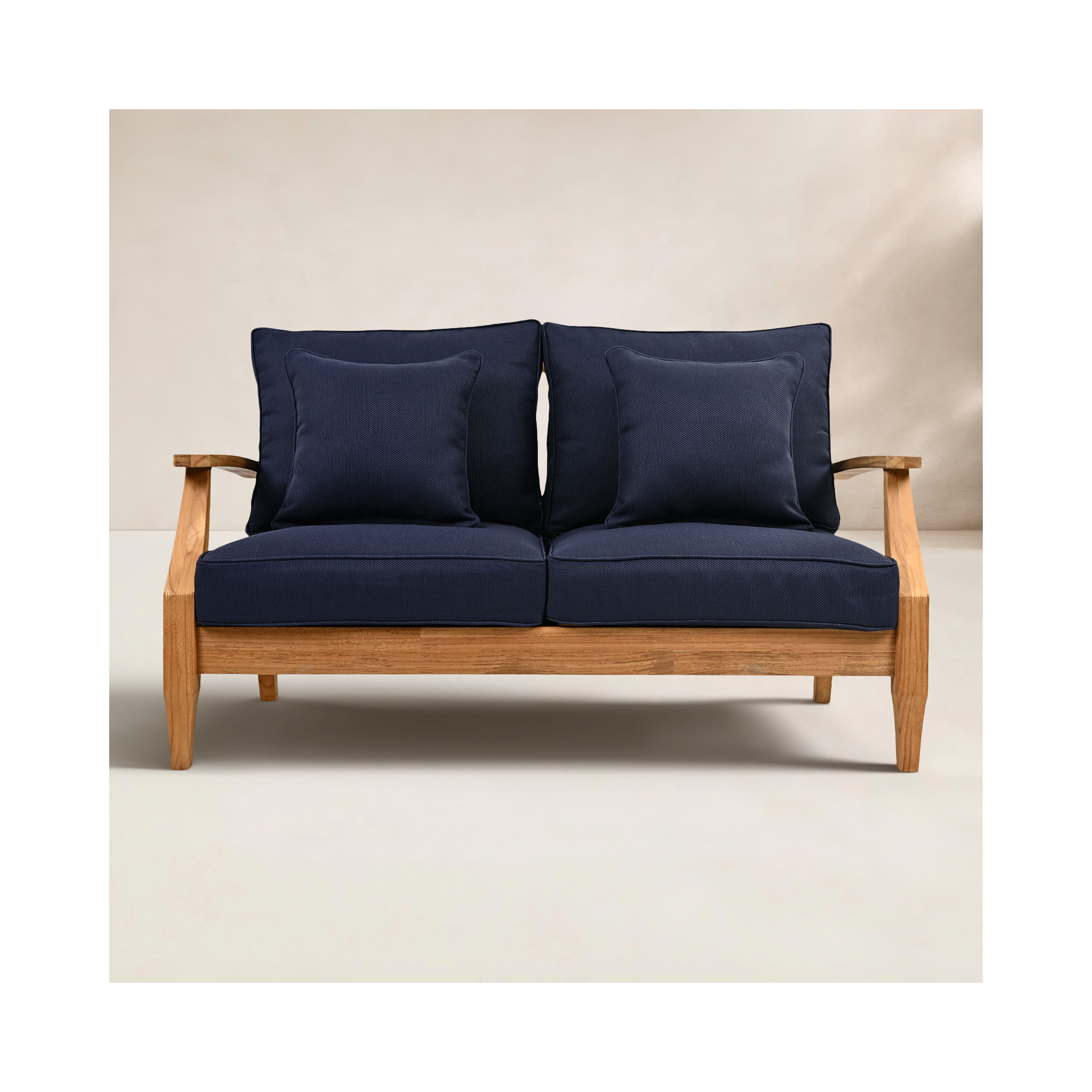 Clairmont Teakwood Patio Loveseat, Navy