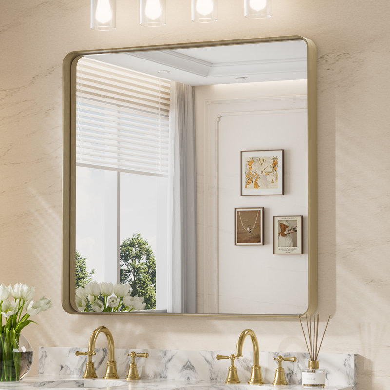 Miroir d'appoint Tyro, Doré, 36 po x 36 po, Square
