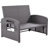 Wicker Rattan Double Chaise Lounge, 2-Person Reclining Daybed with Adjustable Back and Cushions-751396287