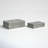 Set of 2 Pinstripe Storage Boxes 10" & 12", White and Gray Polyresin Decorative Keepsake Boxes