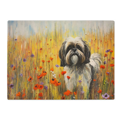 Shih Tzu Colour Field  Glass Chopping Board
