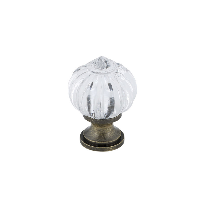 Poignée ronde Expression 1 3/32 po de diamètre, Transparent / anglais antique