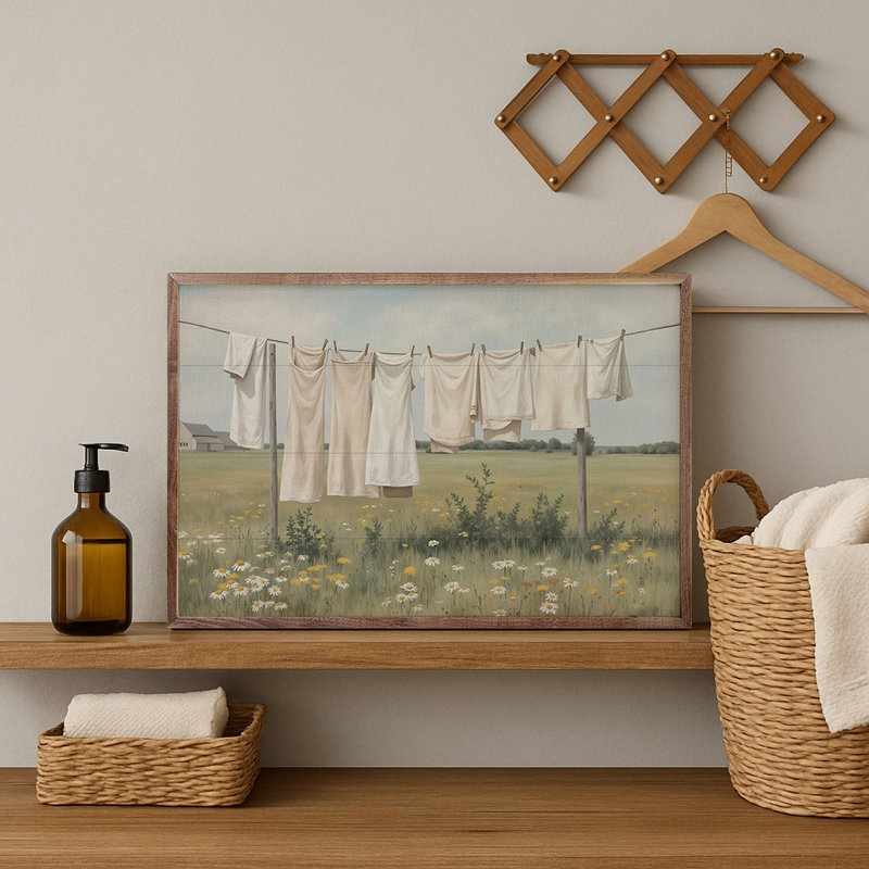 Laundry Out On The Line, 16" H x 24" W