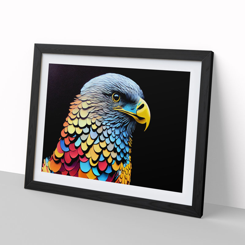 Colourful Eagle Bird Vol.5 - Single Picture Frame Print, Black Framed, 34cm H x 46cm W x 2cm D