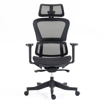 Bousov High Back Mesh Office Chair 8365Hp - Bk, 3 Angle Adjustment 90~120 , 4D Multi , 360 Swivel Base, Black Nylon, For Office, Desk And Ergonomic Chairs Swivel, Adjustable Nylon Upholstery, Foam Filler,