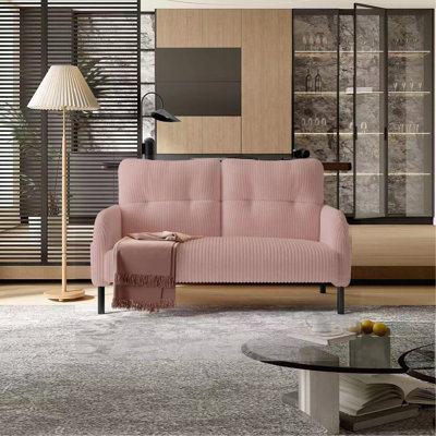 Corduroy Fabric, Comfortable Monochrome Double Sofa, Suitable For Living Rooms And Bedrooms