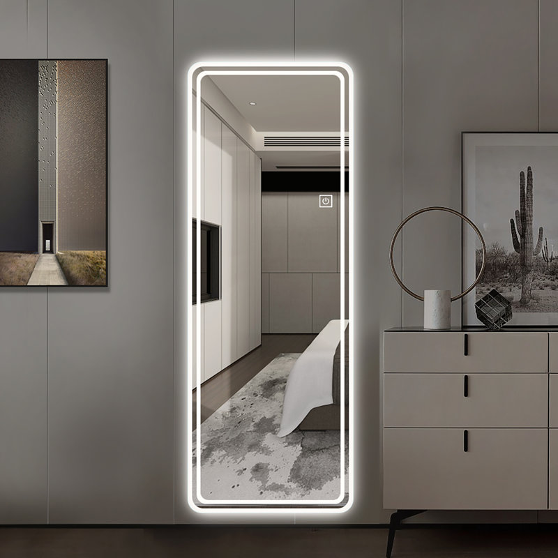 65"x24" Full Length Floor Mirror LED Whole Body Mirror, Wall Mounted  Mirror with Lights, Bedroom Full Size Body Mirror with Dimming & 3 Color Modes