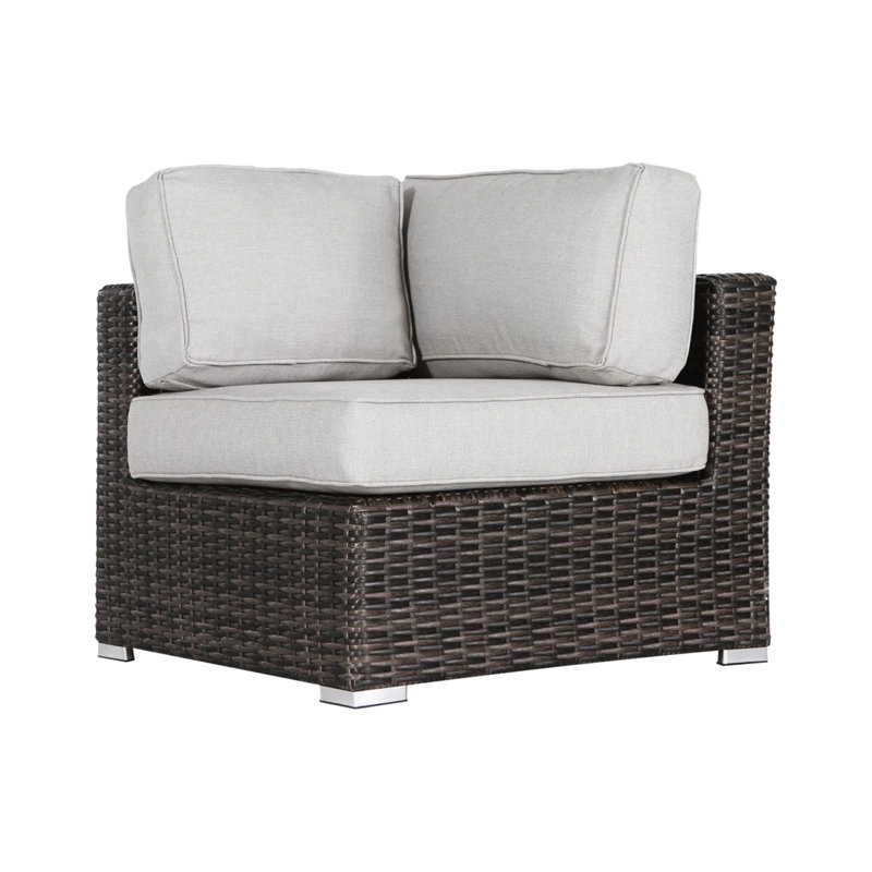 Canapé modulaire d'extérieur avec coussins gris, sans assemblage, structure en aluminium à grande capacité, mélange de polypropylène résistant aux intempéries, ajustement sécuritaire de 15 ajustements requis, structure robuste, tissu, accessoire