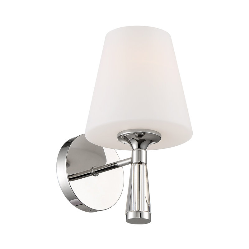 Applique murale 1 lumière pour salle de bain à intensité variable Lockard, Nickel