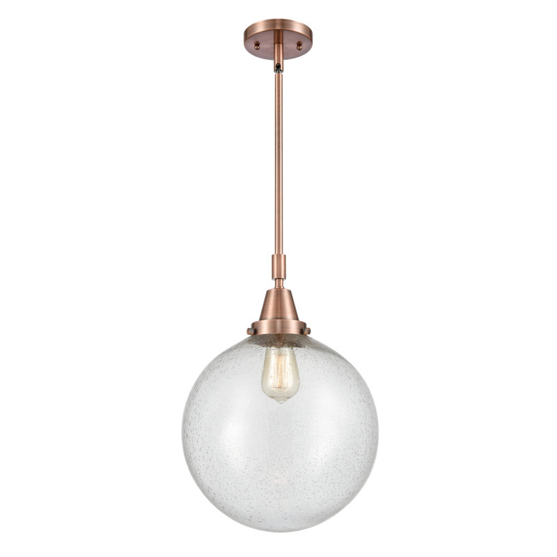 Luminaire suspendu à 1 lumière Lorri, H 49,12 po x l 12 po x P 12 po, DEL, Cuivre antique