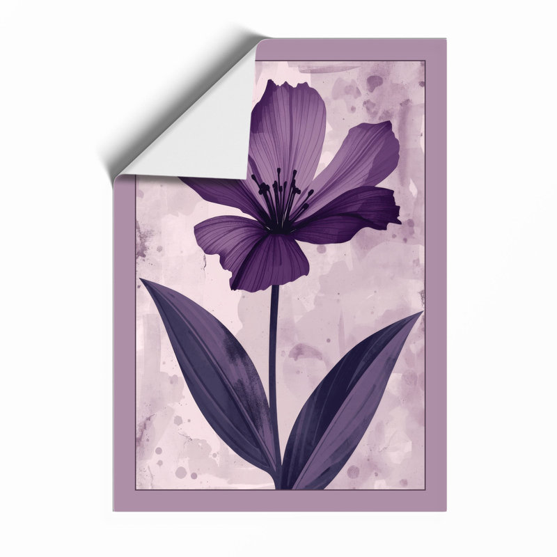 Purple Petals Botanical - Framed Print, A4 - 29.7 x 21.0 cm, Unframed