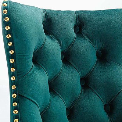 Golden Swivel Velvet Barstools Adjusatble Seat Height, Modern Upholstered Bar Stools with Backs Comfortable Tufted, Set of 2