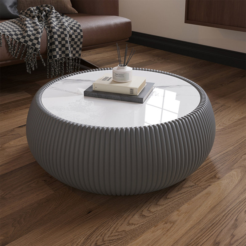 Marble Countertop Round Coffee Table, Gray