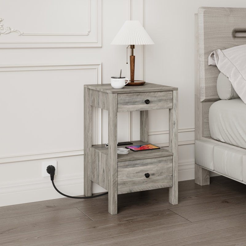 Table de chevet Rae, Greige