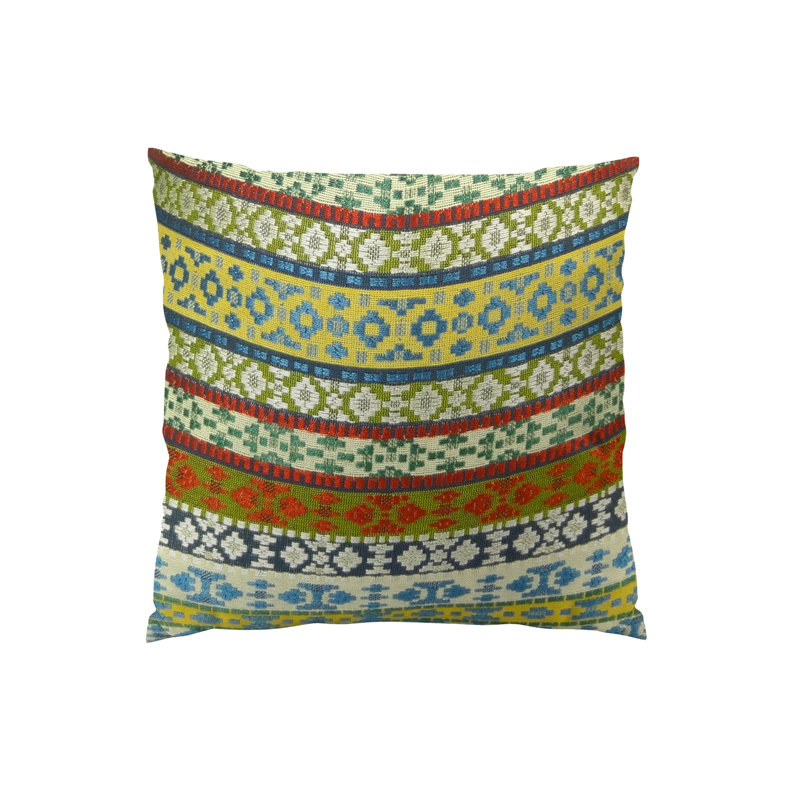 Coussin fait main Fun Stripes, H 22 po x l 22 po, Carré