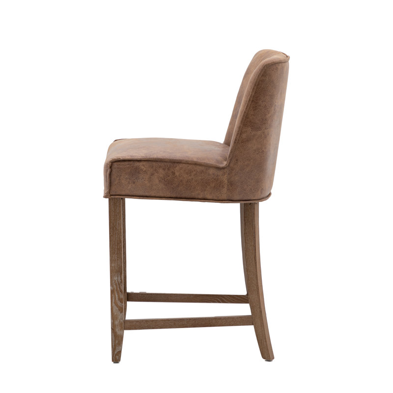 Align Upholstered Counter Stool, Brown