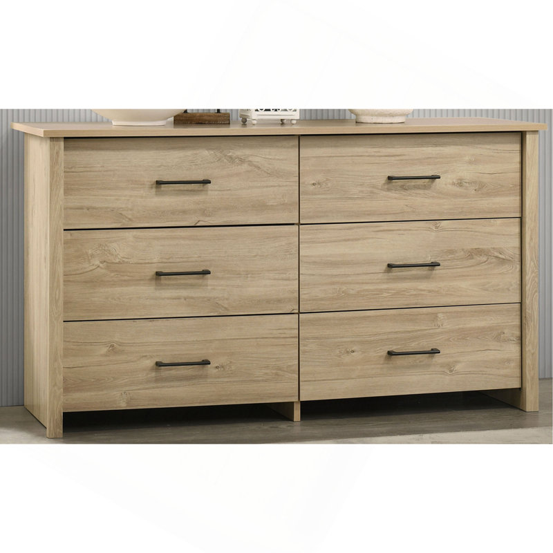 Commode à tiroirs et commode avec poignées, Chêne clair
