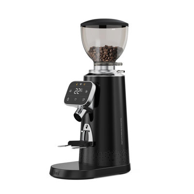 Moulin à café plat avec moules espresso Tuni G3 64 mm, ensemble de moulin à espresso électrique 100 réglages de mouture | Écran tactile de précision de qualité commerciale | Technologie antistatique | Acier inoxydable (noir)