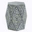 16 x 14 x 18 po, tabourets de jardin hexagonaux, table d'appoint unique Capiz, noir / blanc