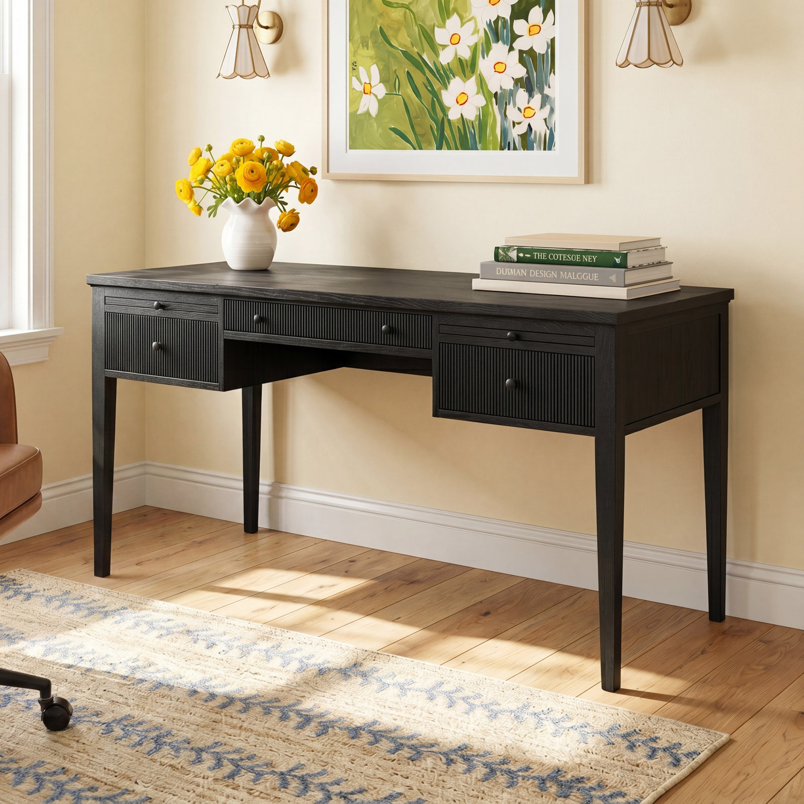 Bush Desk, Distressed Black Oak