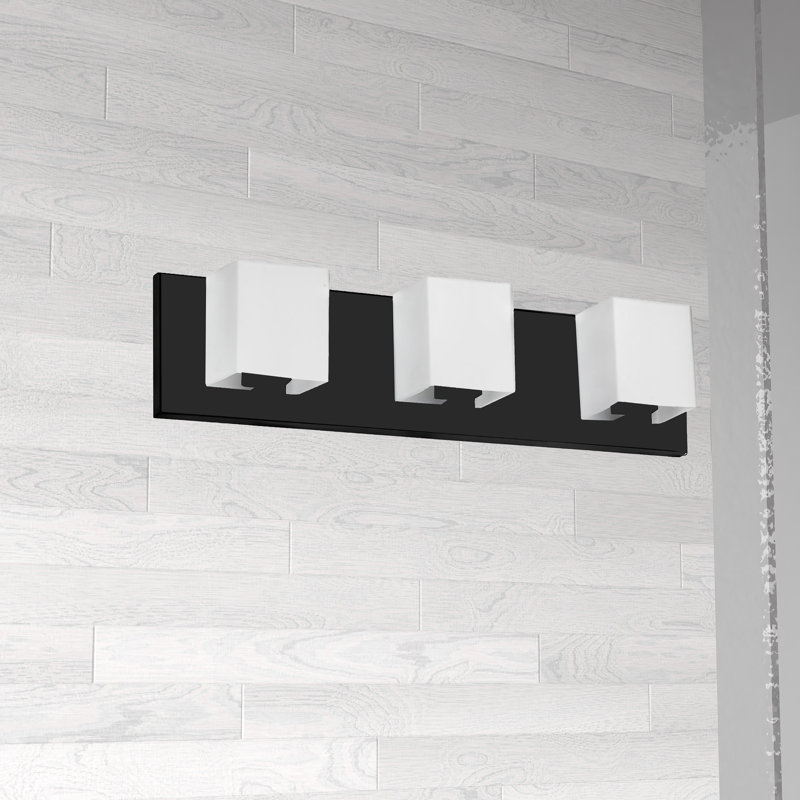 Barre d'éclairage de salle de bain 3 lumières Verona, Noir mat