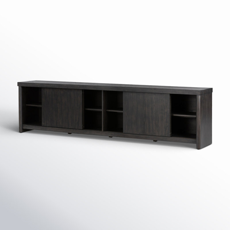 Laredo TV Stand - Smoked Black Veneer, Dark Gray