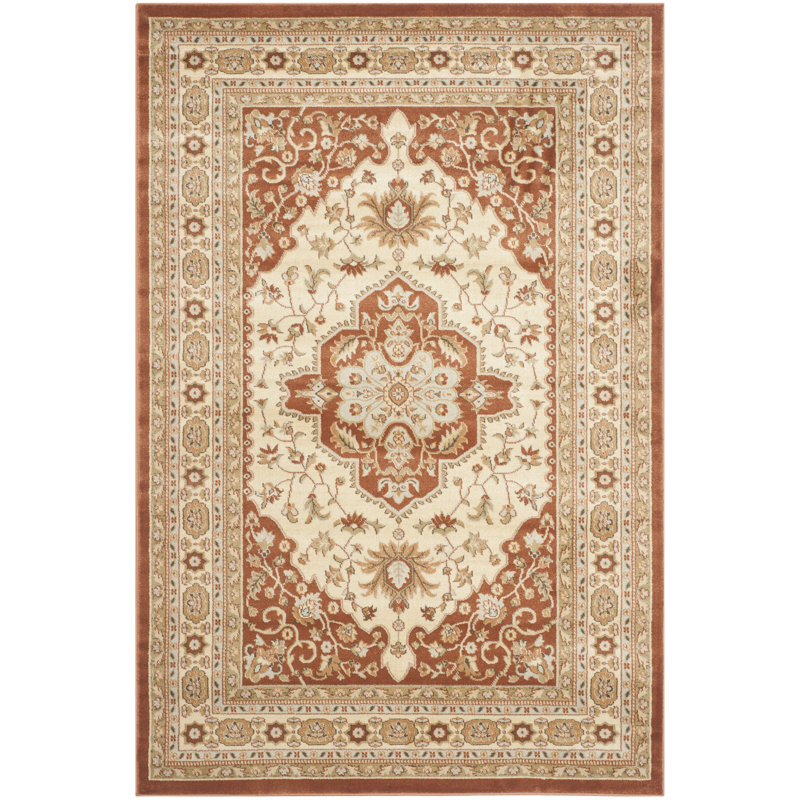 Tapis oriental rouille / ivoire Lavelle, Rectangle 4 pi x 6 pi