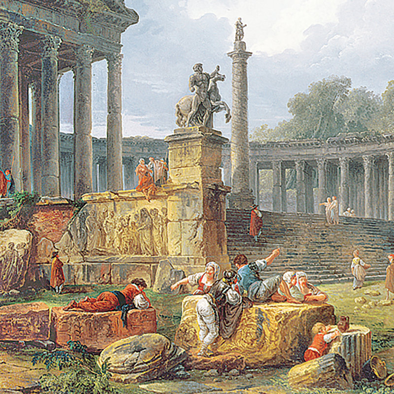 «Architectural Capriccio», reproduction sur toile encadrée, H 29,25 po x l 36,25 po x P 1,875 po