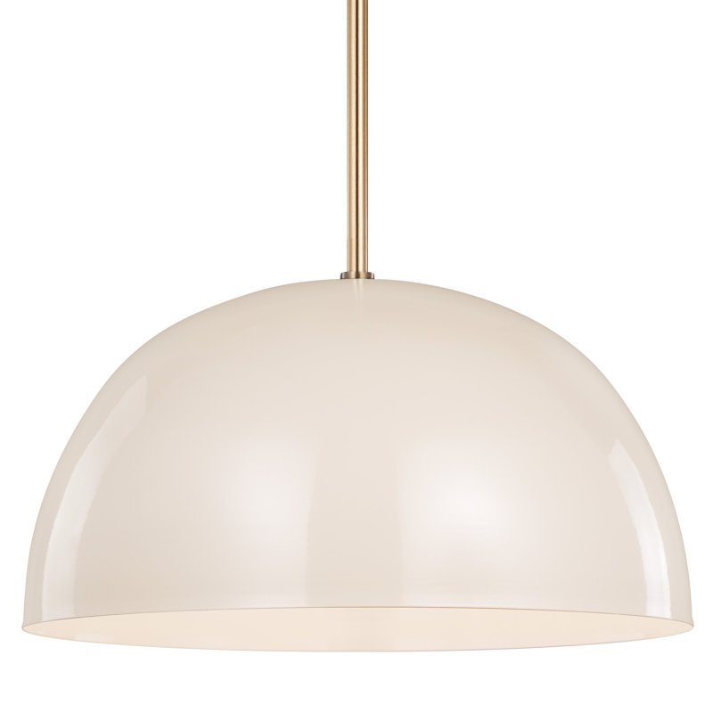 Luminaire suspendu simple en métal à 1 lumière Leona, Bleu néerlandais