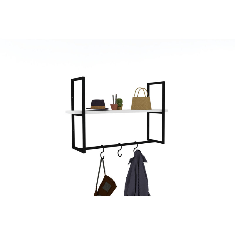 Tablette murale moderne, blanche, 27,2 po x 19,7 po x 7,5 po | 100% panneau de particules enduit de mélamine, épaisseur: 0,7 pouce | Élégant profil 40 x 20 avec peinture au four | Conception peu encombrante, idéale pour la décoration de la maison et