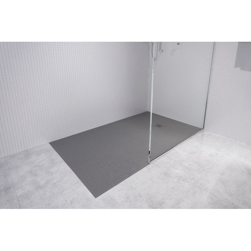 Feel 36'' W 36'' D Square Shower Base, Concrete White