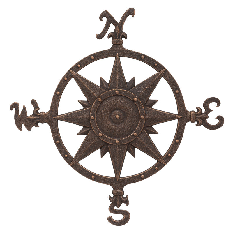 Nauctical Compass Wall Décor, Oil Rubbed Bronze