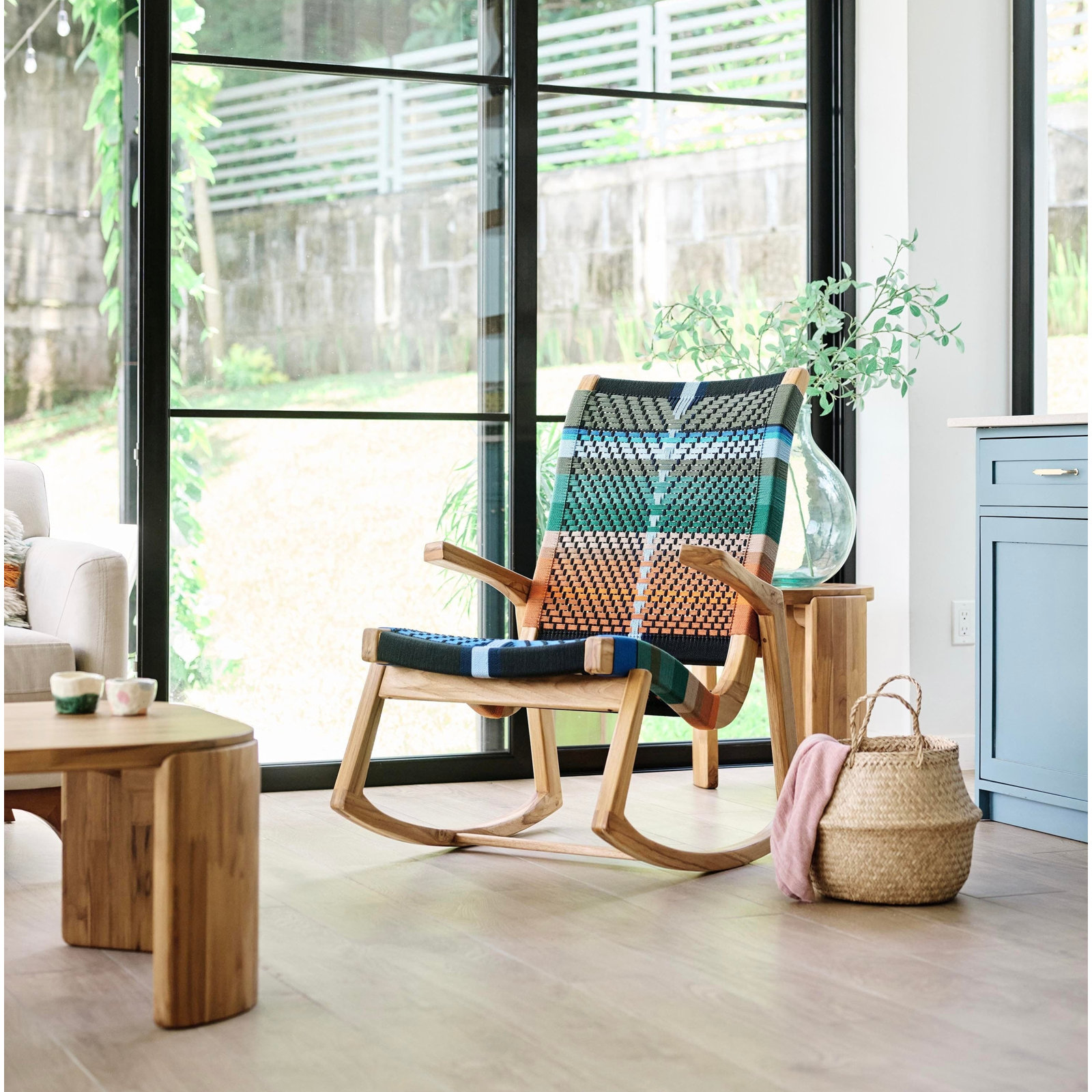 Amador Rocking Chair, Natural, Mot Mot Pattern