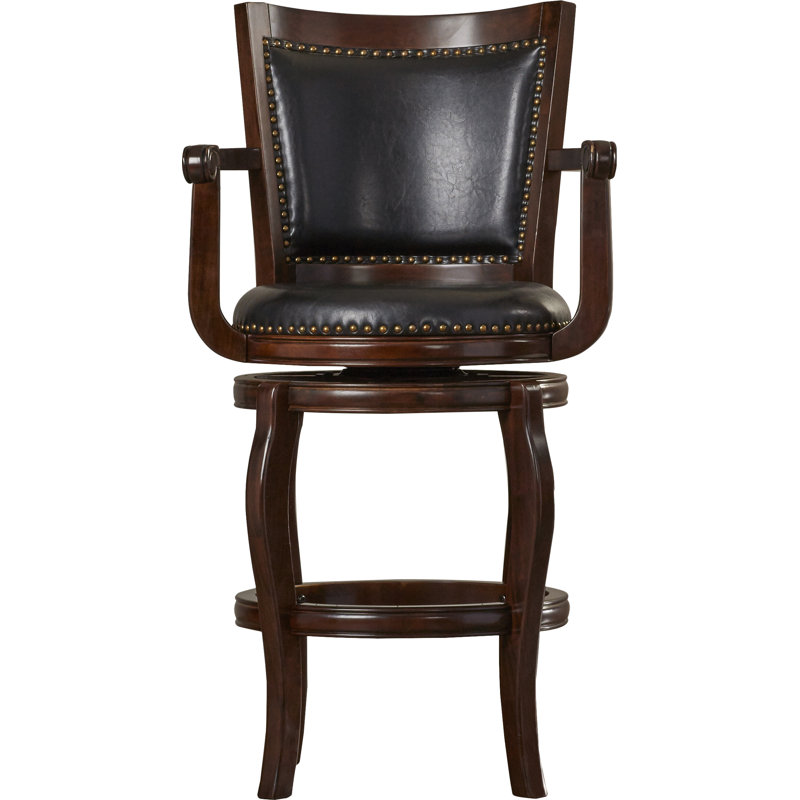 Greer Swivel Bar Stool, Cappuccino, Black, Bar Stool (29" Seat Height)