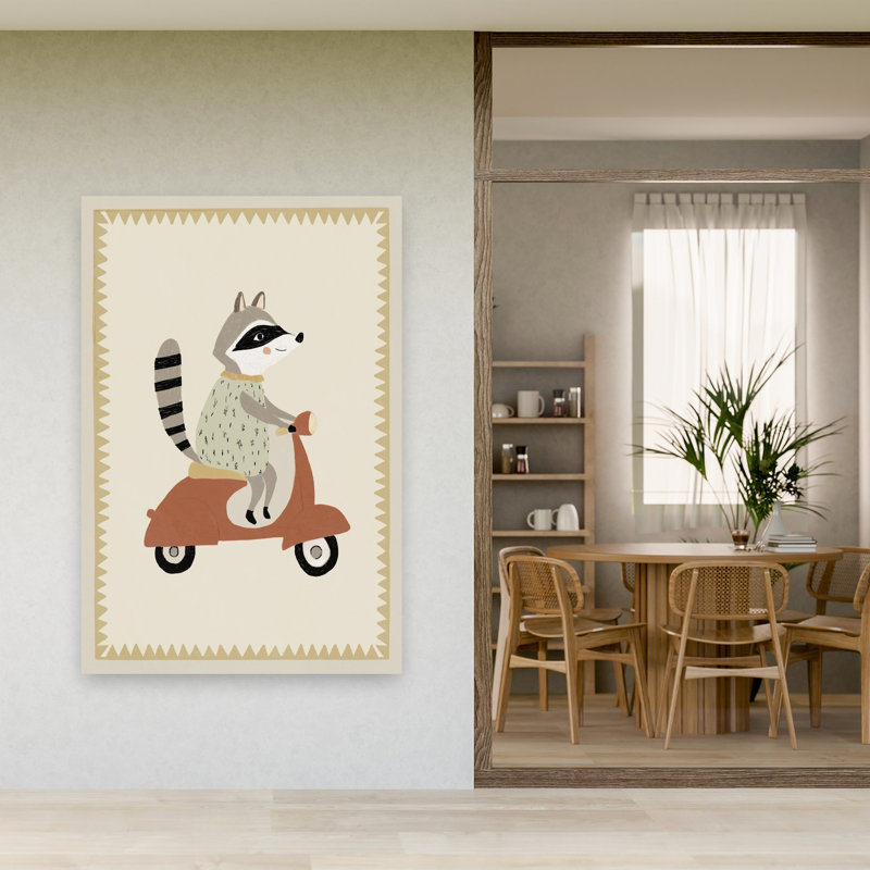 Drivingraccoon Playful Whimsical Contemporary Wildlife Wall Art Print 1 Piece Wrapped Canvas Wall Art, 152.4cm H x 101.6cm W