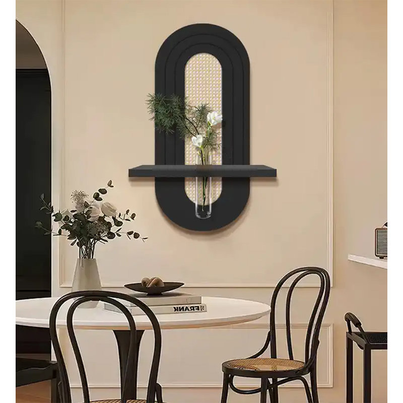 Peinture murale antique en grès verdoyant Feng Shui, H 23,62 po x l 15,75 po x P 3,94 po, Beige/noir