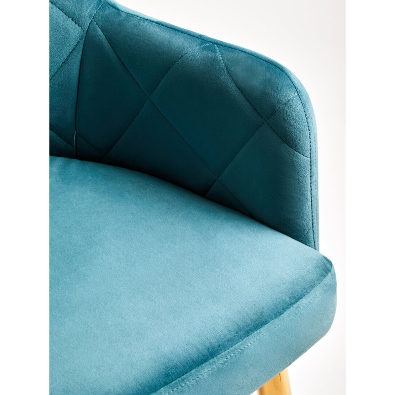 Tufted Velvet Upholstered Side Chair, Light Blue